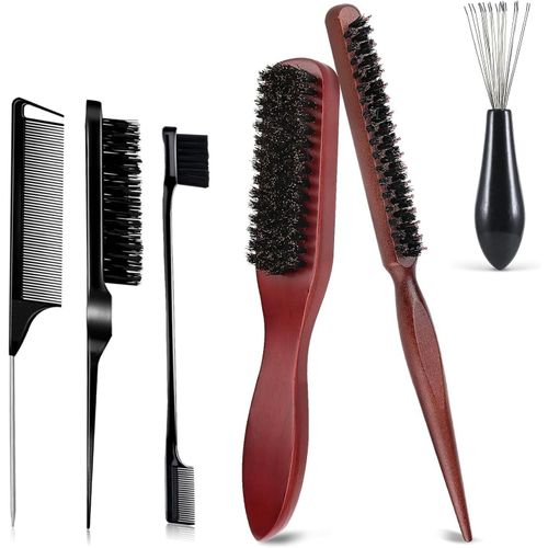 Ensemble De Brosses À Cheveux De Haute Qualité-Poils De Sanglier Et Nylon,Pour Un Soin Profond Et Brillant De Vos Cheveux ¿ Idéal Pour Hommes Et Femmes