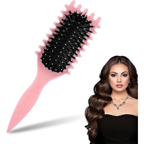 Brush Curl,Brosse De Définition Des Boucles,Brosse À Cheveux Bouclés Pour Démêler,Peigner,Façonner Et Définir Les Boucles Pour Homme Et Femme Moins De Tirer,Réduire La Traction Et La(A)