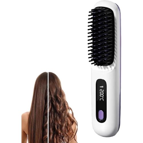 Bellabrush Pro,Brosse Lissante Sans Fil,Brosse Chaude Bellabrush,Peigne À Cheveux Chauffant,Adapté À Tous Les Types De Cheveux