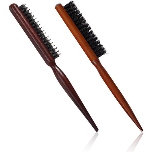 2 Pcs Tease Brosse À Cheveux En Poils De Sanglier Brosse À Cheveux Professionnelle Brosse De Salon En Poils De Sanglier Pour Femmes Et Hommes Pour Cheveux Épais Bouclés Secs Ou Abîmés