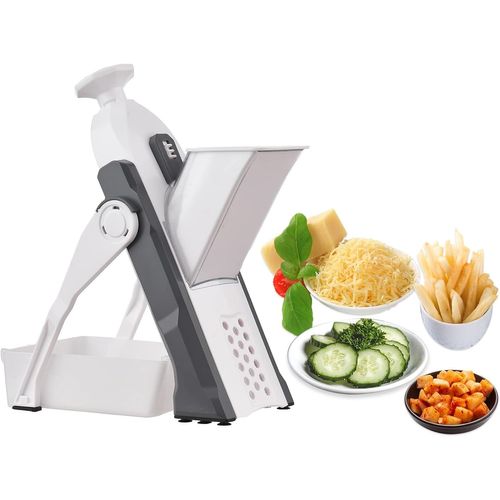 Coupe-Légumes Sûr Pour La Cuisine Mandoline De Légumes Réglable Chopper Pour Pommes De Terre Oignon Concombre Carotte Avec Brosse De Nettoyage De Récipient