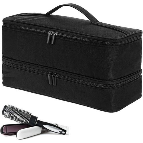 Sac De Rangement Pour Bigoudis,Étui De Rangement Pour Sèche-Cheveux | Étui De Transport Pour Sèche-Cheveux Double Couche-Support De Stockage Et D'Organisation D'Outils Capillaires Pour
