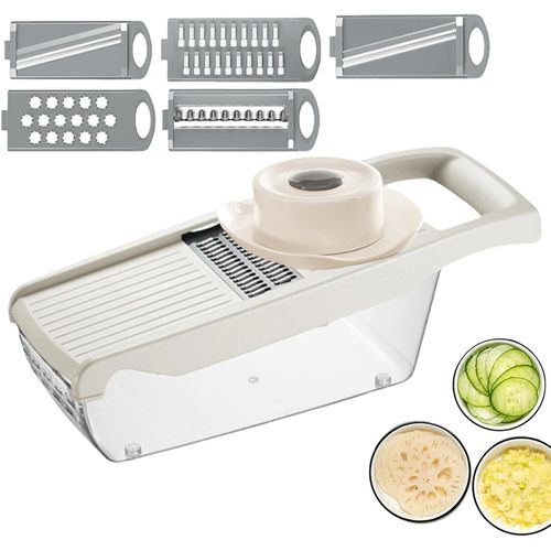 Trancheuse Alimentaire Avec Support À Main,Trancheuse De Pommes De Terre Mandoline,Coupe-Légumes Professionnel-Râpe À Fromage Domestique,Trancheur De Carottes Et De Tomates Pour Café,