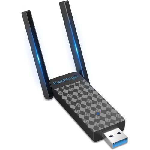 Cle Wifi Ac1300 Mbps Puissante Double Bande 2.4Ghz/5Ghz Dongle Wifi Usb 3.0 Antenne Pour Pc/Laptop/Desktop/Tablet Adaptateur Compatible Avec Win 11/10/8/7/Vista/Xp Mac Os