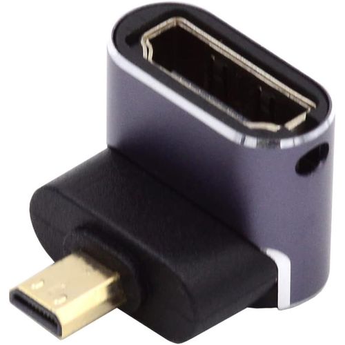 Câble 8K Vers Le Bas Coudé Micro Hdmi Mâle Vers Hdmi 2.1 Femelle Uhd Adaptateur Convertisseur Or Prend En Charge 8K 60Hz Hdtv