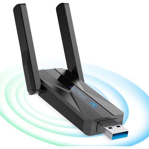 Clé Wifi Puissante Ac1300 Mbps,Usb 3.0 Wifi Usb 5Dbi 2.4Ghz/5Ghz Double Bande Antenne Wifi,Adaptateur Wifi Pour Pc/Laptop/Desktop/Tablet,Compatible Avec Windows 11/10/8/7/Xp,Mac Os X