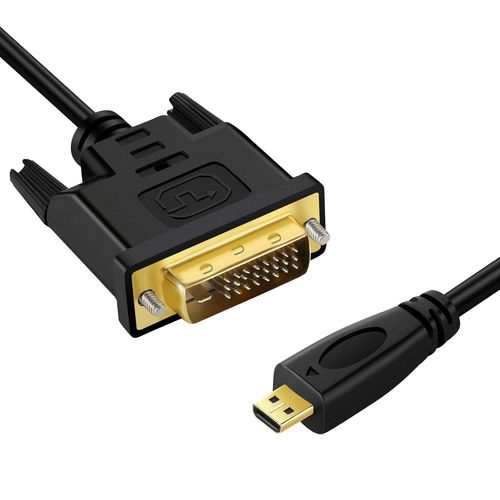 Câble Micro Hdmi Vers Dvi,Micro Hdmi 1.4 Vers Dvi 24+1 Broches Mâle Vers Mâle,Compatible 1080P Full Hd(1M)