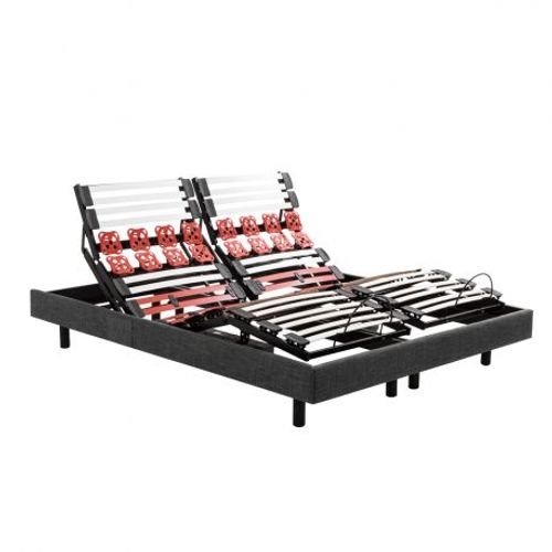Sommier Electrique 2 X 80 X 200 Escapade Relax 1620d Gris Fonce