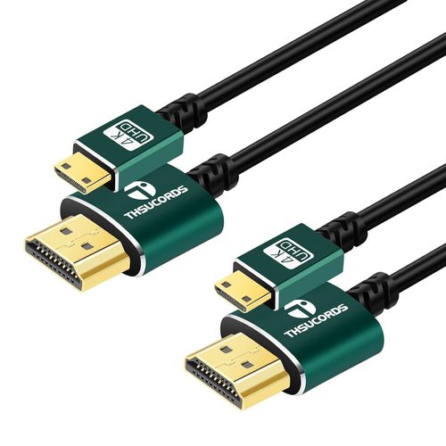 Câble Mini Hdmi Vers Hdmi 2M Lot De 2,Ultra Extrêmement & Fin Flexible Câble Mini Hdmi Supporte 3D/4K@60Hz/18Gbps/1080P Pour Nikon,Canon,Caméscopes,Ordinateurs Portables,Tablet