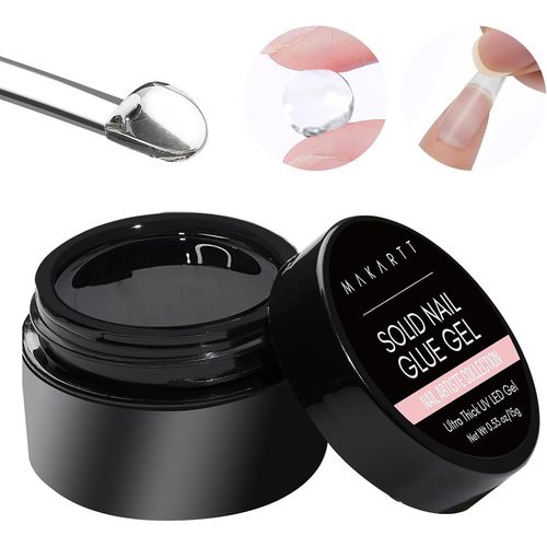 15 Ml Solide Gel De Colle À Ongles Pour Acrylique Nail Tips Gel De Colle Durcissant Nécessaire Durcissement Uv Pour Presser Sur Les Ongles Faux Ongles Solide Ongles Adhésif Gel Nail Tips 