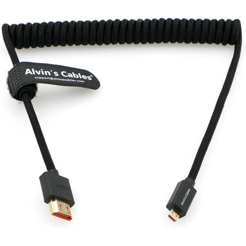8K 2.1 Micro-Hdmi Vers Hdmi Câble Spiralé Tressé Pour Atomos-Ninja-V 4K-60P Record 48Gbps Hdmi Pour Canon-R5C|R5| R6