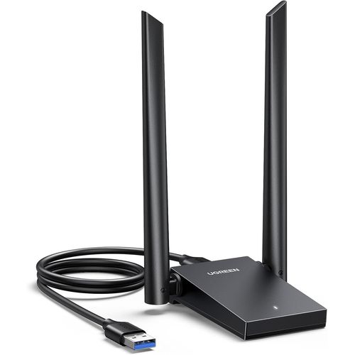Clé Wifi 6 Ax1800Mbps Adaptateur Usb 3.0 5Ghz 2.4Ghz Antenne Double Bande 5Dbi Dongle Wpa3 Soft Ap Mode Réseau Sans Fil Pour Pc Laptop Compatible Avec Windows 11 10
