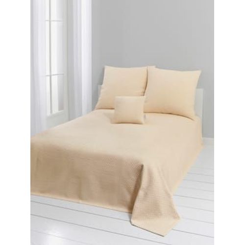 Plaid Tissé En Relief - - Écru