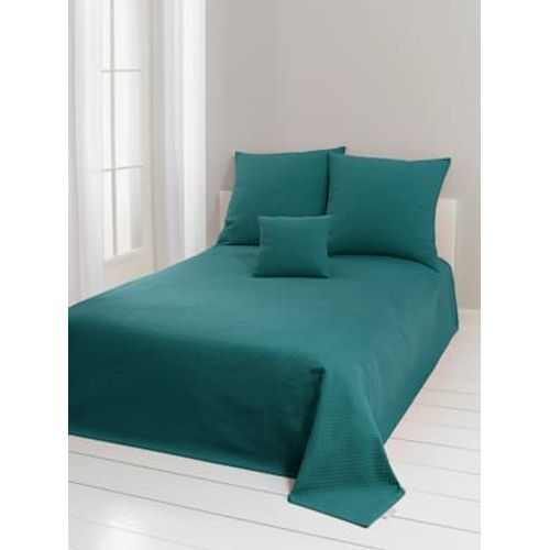 Plaid Tissé En Relief - - Turquoise