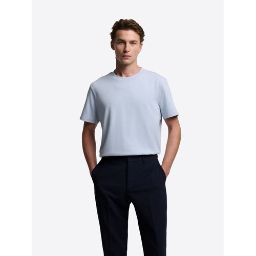 T-Shirt Col Rond En Coton - Bleu Clair - Xxl