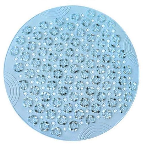 Bleu 55 X 55 Cm Tapis De Douche Rond Antidérapant Pvc Tapis De Salle De Bain Tapis De Bain Et Tapis
