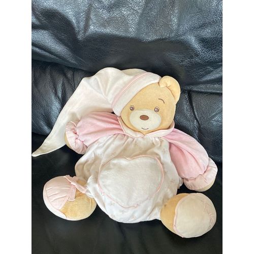 Doudou Ours Kaloo Lilirose Coeur Bras Rose Patapouf Vintage 26cm