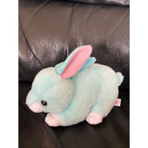 Doudou Peluche Mini Lapin Bleu Et Rose Ty Jumper 16cm