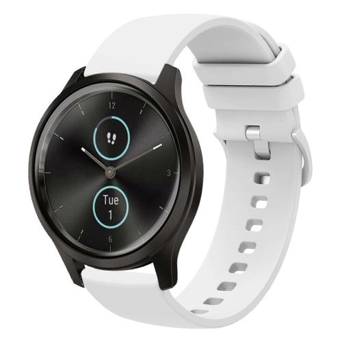 Pour Garmin Vivomove Style 20mm Solid Color Soft Silicone Watch Band