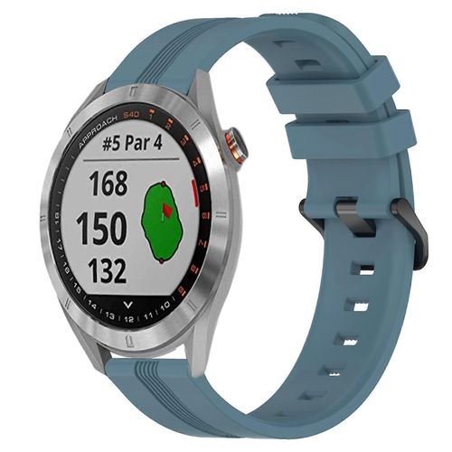 Pour Garmin Approach S40 20mm Concave Striped Slicone Watch Band