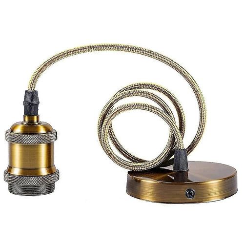 Promotion D¿Hiver E27 Luminaire Suspendu E27 Accessoires De Suspensions Avec Câble Tressé Réglable Vintage Rétro Pendentif Pour Lampe Edison