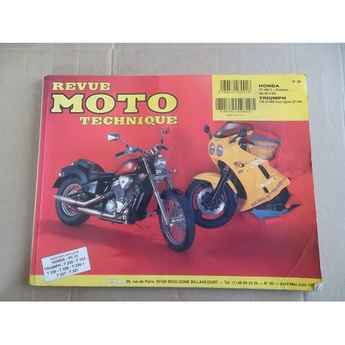 Revue Technique Moto Honda Vt 600 C Shadow Et Triumph 750 900 Tous Types