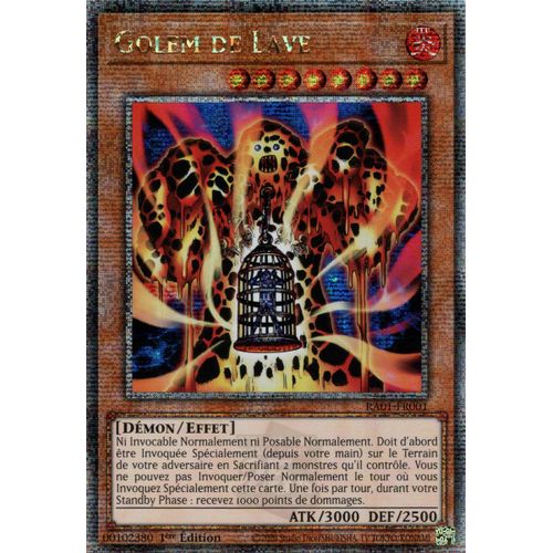 Yu Gi Oh Ra01 Fr001 Golem De Lave Quarter Century Secret Rare