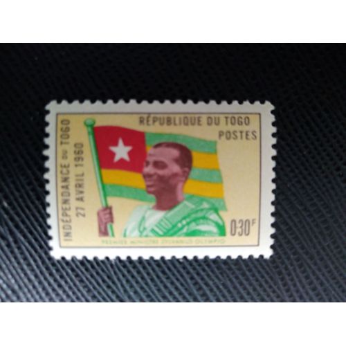 Timbre Togo Yt 309 Sylvanus Olympio (1902-1963), Président ; Drapeau National 1960 (060309 )