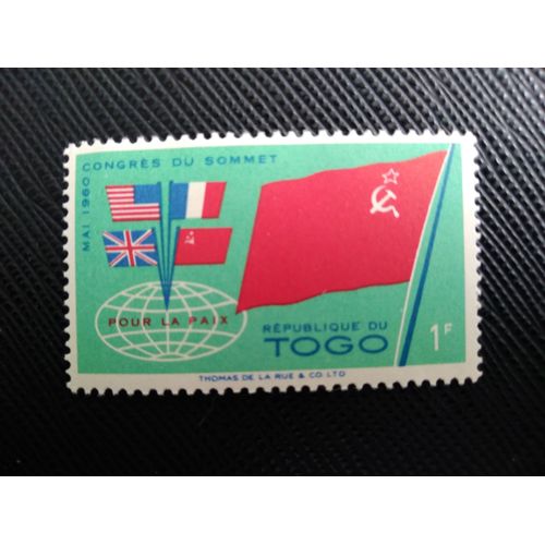 Timbre Togo Yt 316 Drapeau De L'union Soviétique Et Drapeaux Des 4 Puissances 1960 (060309 )