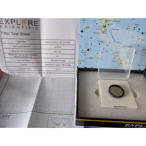 Filtre Explore Scientific 1.25" O-III S/N 11987