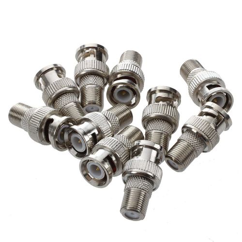 BNC Male a F Cable CCTV Camera Connecteur de cable coaxial (Paquet de 10)