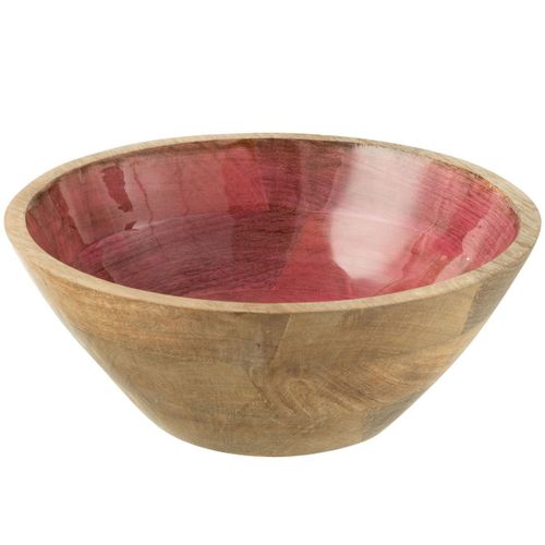 Saladier En Bois De Manguier Avec Intérieur Rose