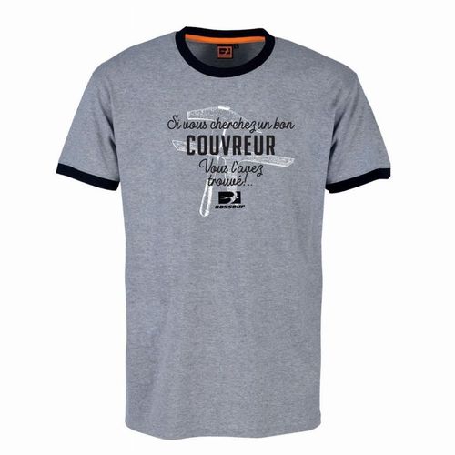 Tee-Shirt De Travail Couvreur Bosseur Gris Chiné - Taille Xl - 11533-004
