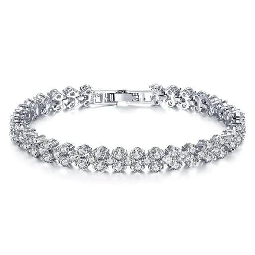 Td® Bracelet Romain Européen Et Américain Femme Bracelet En Cristal De Zircon Bague Diamant Bijoux De Mode