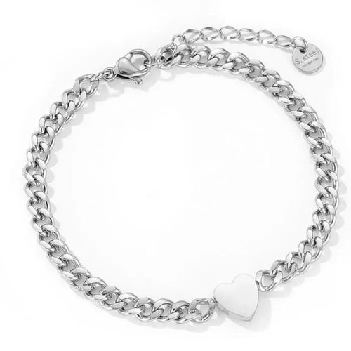Bracelet - Non Spécifié - Ags713 - Acier Au Titane - Style Punk - Forme Coeur