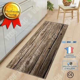 Td® Tapis De Cuisine, Salle De Bain Anti-Dérapant Anti-Électrocution Pieds Au Sec Motifs Parquet /Marron Foncé Hygiène Et Confort