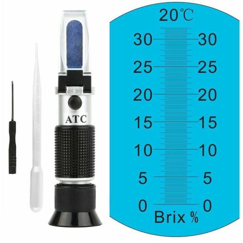 Brix Réfractomètre Avec Atc, Hydromètre Portable Brix 032 % Pour Mesurer La Teneur En Sucre Dans Les Fruits, Saccharimètre Pour Remplacement D'hydromètre Brix