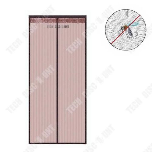 Td® Rideau De Porte Anti-Moustique 80*200cm Maille D'écran Dense Installation Sans Perforation Rideau À Ventouses Magnétiques
