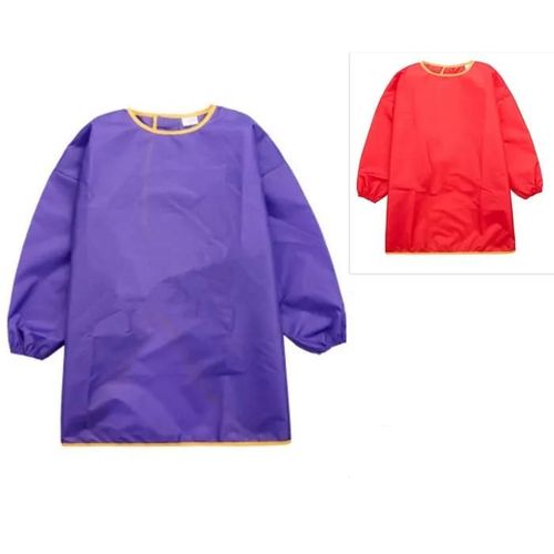 Td® Lot De 2 Tabliers Pour Enfants Couleur Violet Et Rouge Protection Arts Plastiques Imperméable Jouer Avec Peinture Eau Couleurs
