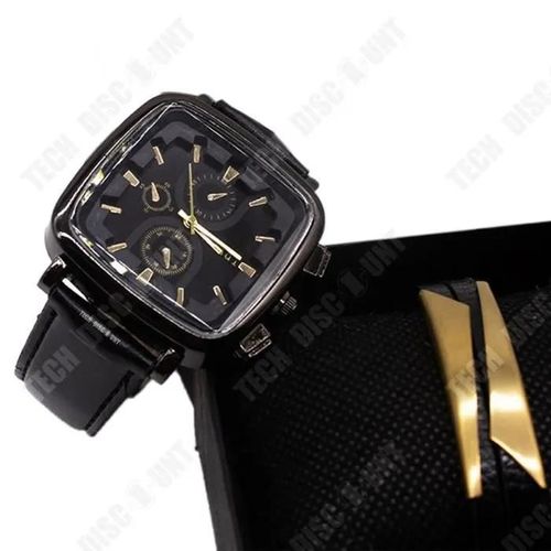 Td® Mode D'affaires Deux Pièces Boîte Bracelet Montre Ensemble Personnalité Simple Vie Neutre Hommes Et Femmes Étanche