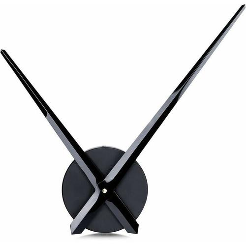 Grande Horloge Murale AiguillesSimple Noire sans Chiffre Mécanisme de Mouvement d'Horloge Axe Longitudinal élevé avec 31.5cm de Long Mains-