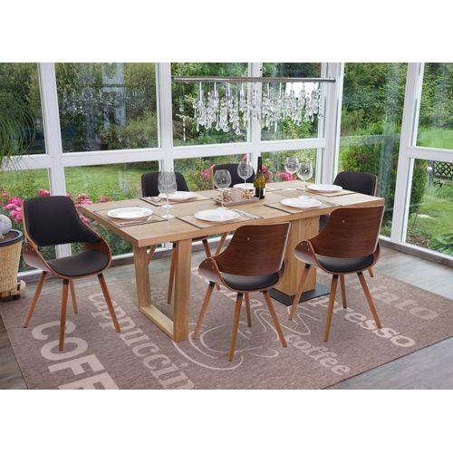 Lot De 6 Chaises De Salle À Manger Hwc-D23, Chaise De Cuisine, Design Rétro   Similicuir Noir
