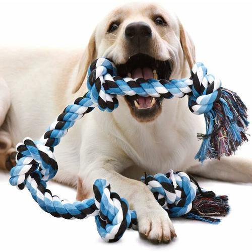 Jouets Corde Pour Chiens Pour Mâcheurs Agressifs Grands/Moyens, Jouet Indestructible Pour Chien 90cm 5 N¿Uds,