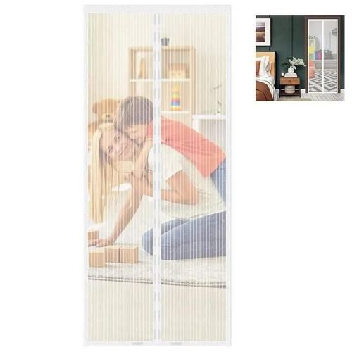 Td® Moustiquaire Porte Magnétique Cadre Intérieur Extérieur 110 X 210 Protection Insectes Moustiques Été Porte Décoration