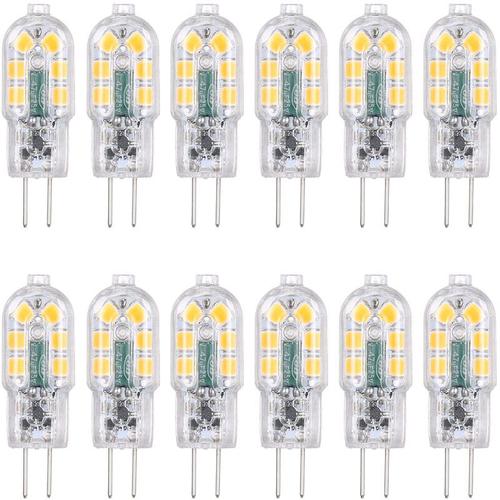 Lot De 12 Ampoules Led G4 Ac/Dc 12 V 3 W Équivalentes À Une Lampe Halogène 30 W Base À Deux Broches À Économie D'énergie Angle De Faisceau 360° 160 Lm Non Dimmable Sans Scintillement (Blanc Chaud 3000 K)