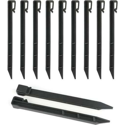 Lot De 30 Piquets D'ancrage De Jardin – 25 Cm, Plastique Avec Crochets, Pour Bordures, Toiles, Tentes Et Tuyaux