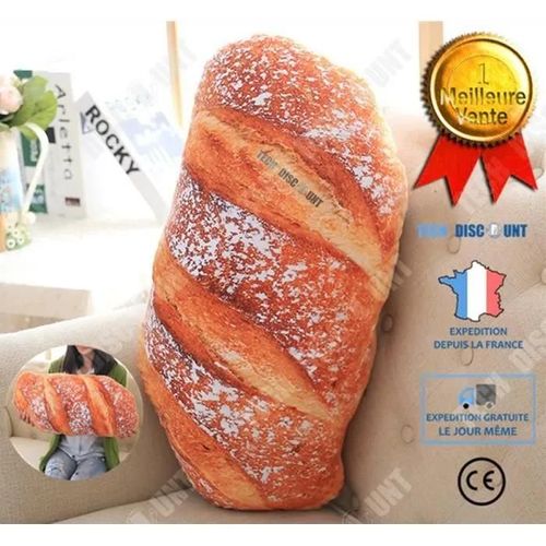 Td® Oreiller Ergonomique Enfant Bebe Mémoire Forme De Pain Coussin Créatif Cadeau Décoration Canapé Lit Fantaisie Cou Coton Doux
