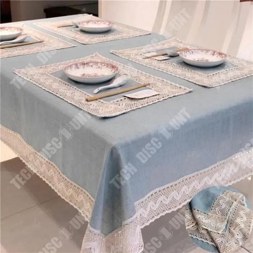 Td® Nappe De Table Rectangulaire Anti Tache Pvc Dessus Housse Protection Design En Dentelle Salle A Manger Cusiine Decoration Pas Ch