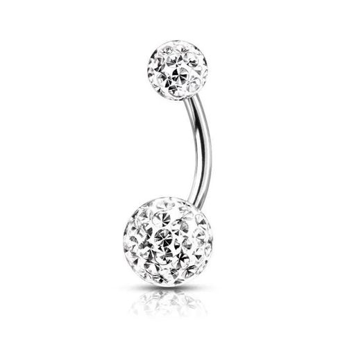 Piercing Nombril - Lovepiercing - Alexandrie - Boules Cristal Epoxyde - Acier Chirurgical - 10mm