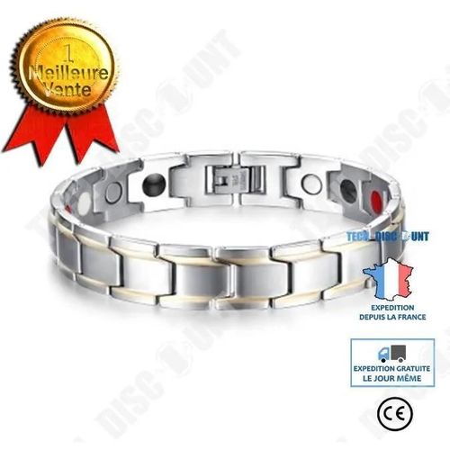 Td® Bracelet Galvanoplastie Aimant Couple Titane Acier Bracelet Bracelet Personnalité Bijoux Homme Métal Ajustable Bande Ajusteur